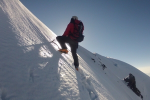 Unser Umkehrpunkt 60 Meter unterm Gipfel